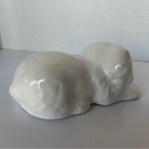 Adorable White Puppy w Big Green Eyes "The Collectables #402" Canadiana Pottery - Picture 4 of 10